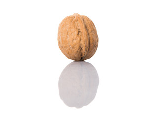 Walnut nuts over white background