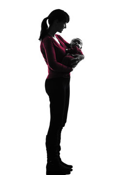 Woman Mother Hugging Baby Silhouette