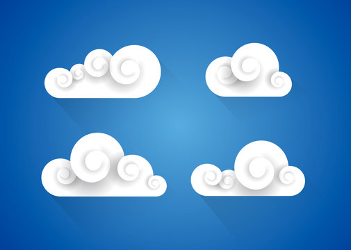 Clouds collection. Beautiful style vector illustration set.