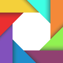 Colored aperture of camera, geometric shapes background