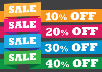 Colorful Sale Banners with Price Discount Message