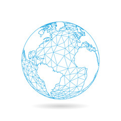 Geometric abstract earth globe. Vector illustration.