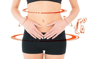 Fit woman with stomach pain