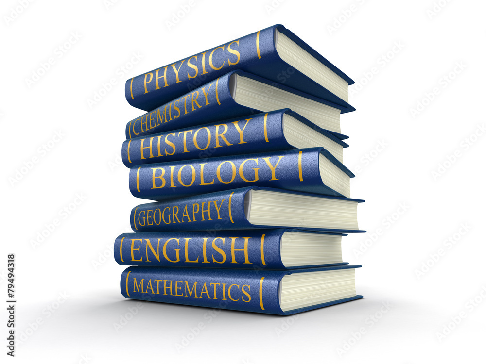 Poster stack of textbooks (clipping path included)