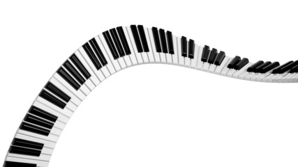 Abstract piano keyboard wave on white background © viperagp