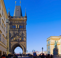 Prague, Pont Charles, Tour gothique