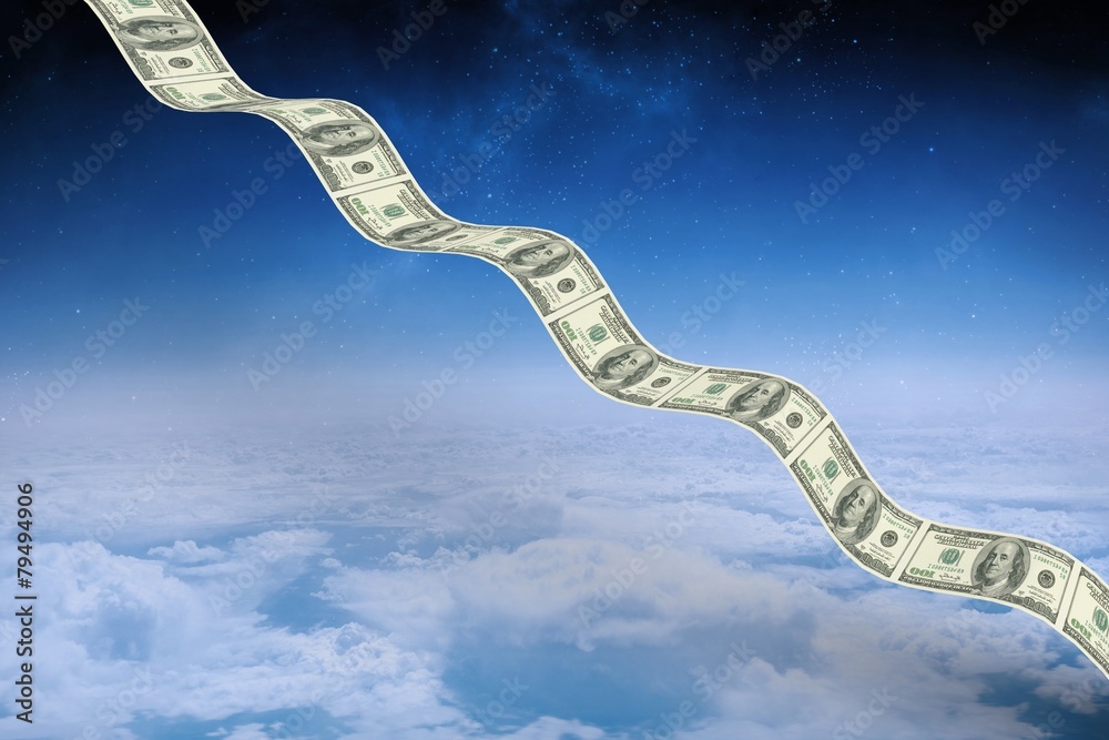 Poster Composite image of bumpy dollar road