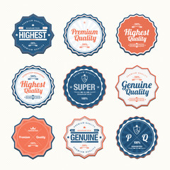 Premium Quality Labels with retro vintage design