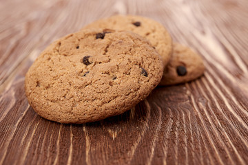 oat cookies on wooden table