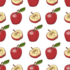 Seamless pattern with apples