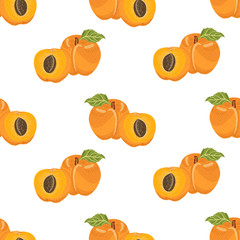 Seamless pattern with apricots