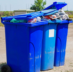 Garbage cans on the street