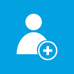 Obraz premium Add user white icon