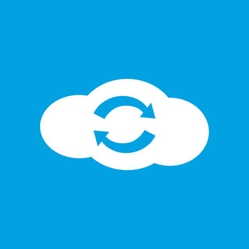 Synchronization cloud white icon