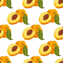 Seamless pattern with peachs