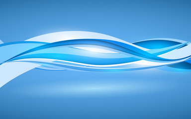 Abstract blue waves. Vector Illustration