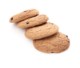 oat cookies on white background
