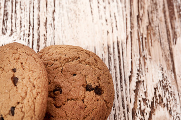 oat cookies on wooden table