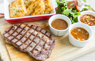 wagyu rib-eye beef steak