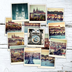 Fototapeta na wymiar collage Prague Sights