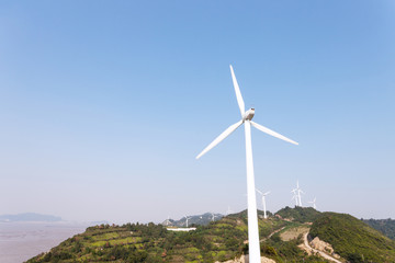 Wind Turbines with blue sky