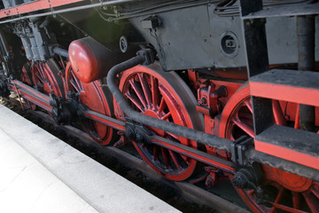 Detail einer Dampflokomotive