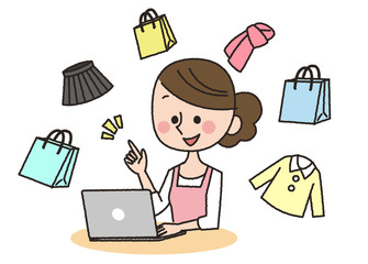 女性　パソコン　買い物