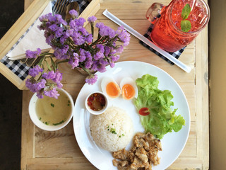 Set of Thai food menu