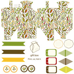 Gift box template  party set