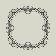 Geometric Vector Frame in Etno Floral minimal style.