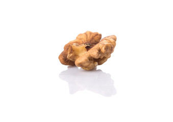 Walnut nuts over white background