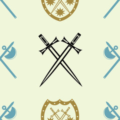 seamless background with knight heraldic symbol