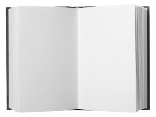blank open book isolated on white background with clipping path