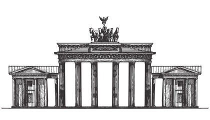 Obraz premium Germany vector logo design template. monument or architecture