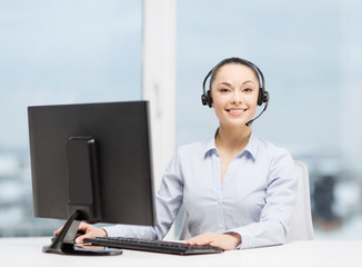 friendly female helpline operator