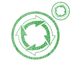 Loop arrows conceptual symbol vector simple single color icon is