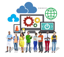 Cloud Data Storage Database Online Technology Concept