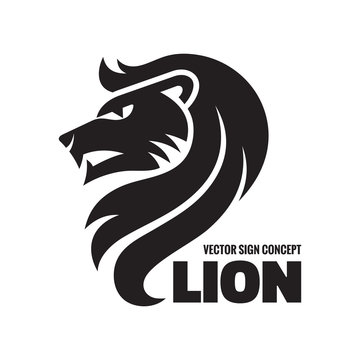 Animal lion - vector logo illustration. Lion head sign.
