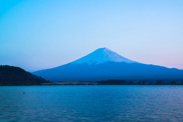 Mt  Fuji rises above Lake Kawaguchi