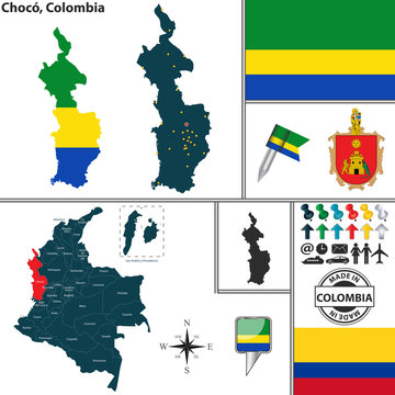 Map of Choco, Colombia