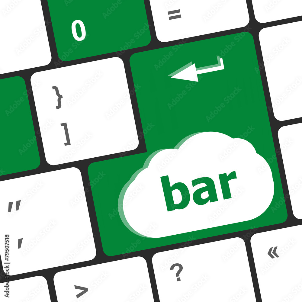 Poster bar button on the digital keyboard keys