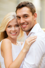 Fototapeta premium young married couple in the city