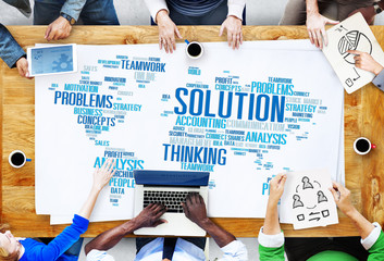 Solution Solve Problem Strategy Vision Decision Concept