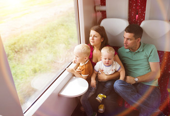 Family travel in train