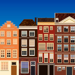 Street of abstract old houses.