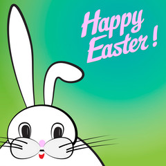 A happy  and funny Easter white rabbit