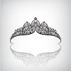 vector vintage elegant decorated with star crown icon © marylia17