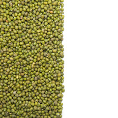 Green beans on white background