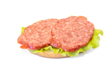 Sandwich with smoked sausage