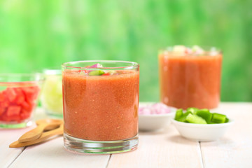 Spanish cold vegetable soup called Gazpacho
